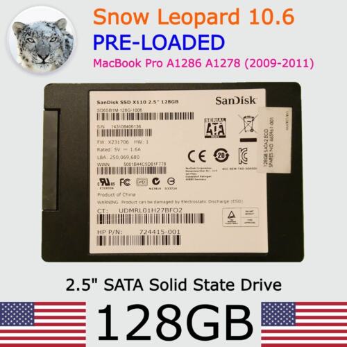 2009 MacBook Pro Solid State Drive  | 128GB SSD 2.5″ A1278 A1286 | 13″ 15″