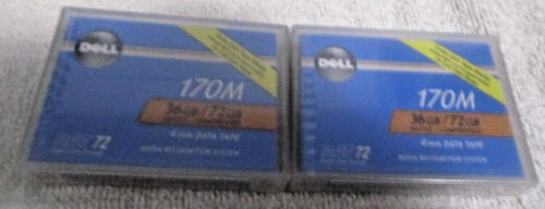 LOT of 2 Dell 170M 36GB/72GB 4MM Data Tape Dat 72 Digital Data Storage Brand New