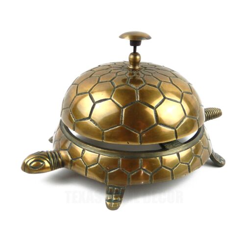 Large Turtle Help Desk Bell Restaurant Retail Motel Hotel Service Polished Brass