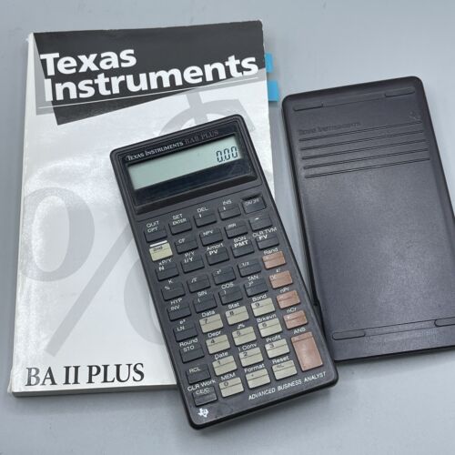 Vintage Texas Instruments BA II Plus Advance Business Analyst Calculator + Book