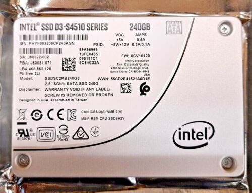 USED, Intel, SSDSC2KB240G8, SSD 240 GB 2.5 IN 6GBIT SEC SATA