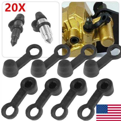 (20 Pack) Brake Bleeder Screw Caps Grease Zerk Fitting Caps Rubber Dust Cover