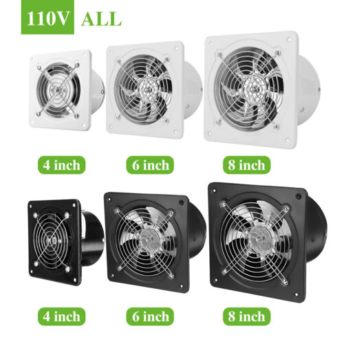 4/6/8/10″ Exhaust Fan Ventilation Extractor Fan 110V Wall-Mounted Square Blower