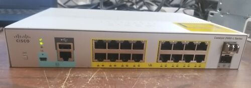 CISCO WS-C2960L-16PS-LL 16-Port Gigabit PoE 2-port SFP Network Switch