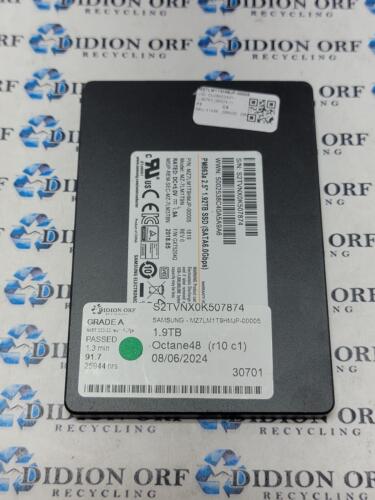 SAMSUNG 1.9TB 2.5″ SATA 3 SSD MZ7LM1T9HMJP-00005 MZ-7LM1T9N Grade A, SKU 11436