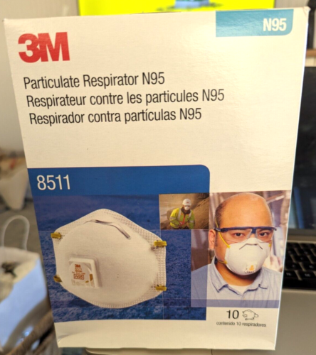 3M Particulate Respirator NIOSH N95 Protective 10 Masks 8511 pollen dust mold