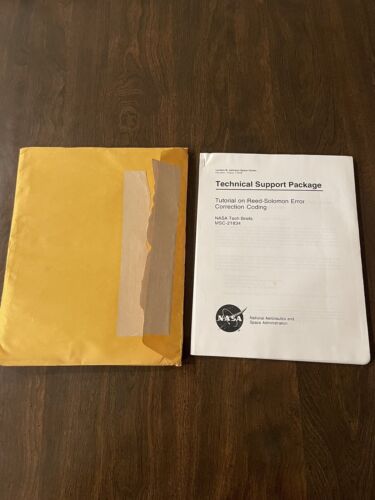 NASA Technical Support Package Tech Brief MSC-21834 Reed Solomon Error Coding