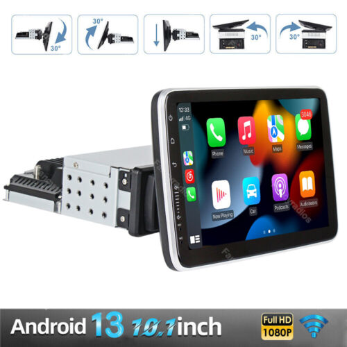 10.1” Android 13.0 Rotatable Touch Screen Car Stereo Radio GPS Wifi Single 1DIN