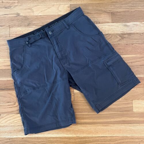 PrAna Grey ZION Cargo Tech Belted Hiking Shorts – Men’s 33×10