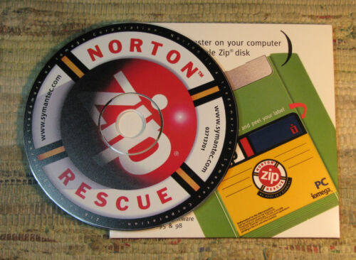 Norton Zip Rescue Disaster Recovery Software For Windows 95 & 98 CD-ROM Iomega