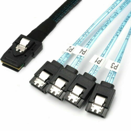 Mini-SAS to 4 SATA Forward Breakout Cable HBA RAID SFF-8087 to SATA HDD SSD