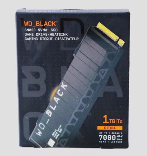 WD – BLACK SN850 1TB Internal SSD NVMe With Heatsink. 7000 MBS. Sealed-New