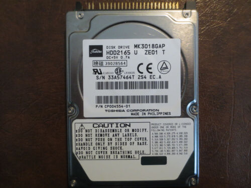 Toshiba MK3018GAP (HDD2165 U ZE01 T) 211 A0/M2.01A 30gb 2.5″ IDE/ATA HDD