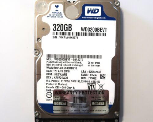 WD WD3200BEVT-00A23T0 HEBVJANB (WX71) Thailand 2.5″ 320gb Sata HDD 23APR2010