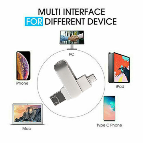 New 1TB USB 3.0 Flash Drive Type C OTG Memory Stick Thumb 4in1 For iPhone PC US