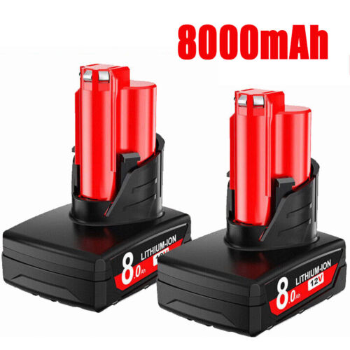 2PACK 8.0Ah For M12 For Milwaukee M12 12V Extended Capacity Battery 48-11-2460