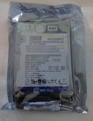 Western Digital Scorpio Blue 250GB 5400RPM 2.5″ SATA 3Gb/s HDD – WD2500BPVT