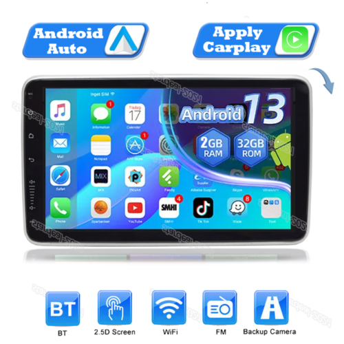 10in 2+32G Rotatable Screen Android 13 CarPlay Car Radio Stereo GPS NAVI WIFI HD