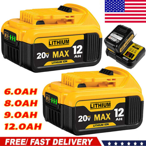 Battery For DeWalt 20V 20 Volt Max XR 6.0/8.0/9.0/12.0AH Lithium Ion DCB206-2 US