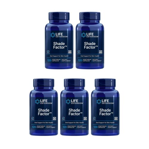 5 PACK Life Extension Shade Factor Skin Health Support 120 Vegetarian Capsules