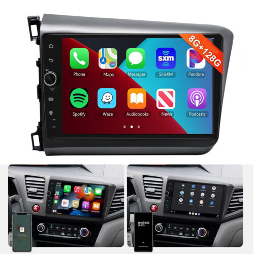 9″ Qualcomm Chip Car Radio Android 12 Carplay for Honda Civic 2012 LHD 8+128GB