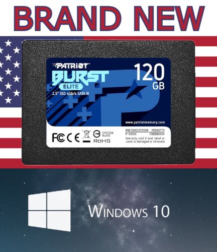 NEW! 120GB 2.5 PATRIOT Solid State Drive w/ Windows 10 Pro x64 UEFI [ACTIVATED]