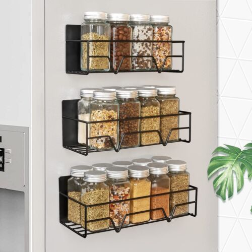 Magnetic Spice Rack No Drilling Shelf Racks Organization and Storage Space