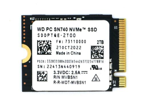 FOR PARTS Western Digital WD PC SN740 2TB M.2 2230 NVMe PCIe Gen 4×4 SSD