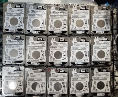 Lot of 5 Western Digital WD Black WD5000LPLX 500GB 2.5in SATA III Hard Drive HDD