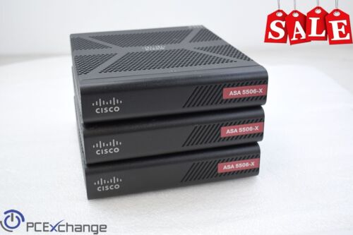 LOT of 3 Cisco ASA 5506-X V04 8-Port Network Security Firewall Appliance