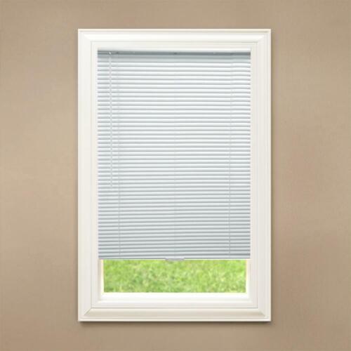 CUSTOM CUT Hampton Bay White Cordless 1 in. Room Darkening Vinyl Blinds