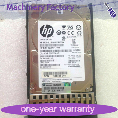 NEW HP 600GB SAS 10K 2.5″ SMALL FORM FACTOR HDD AW611A AW611B 613922-001