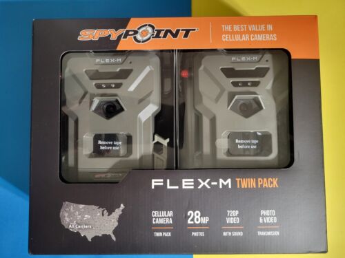 NEW – SPYPOINT FLEX-M Twin Pack 28MP Cellular Trail Cameras 720p Video