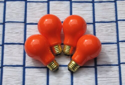 BOXof4 new PUMPKIN orange PARTY & outdoor sign LIGHT BULB 25w A19 HALLOWEEN new