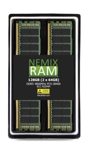 NEMIX RAM 128GB (2X64GB) DDR5 4800MHZ PC5-38400 2Rx4 1.1V 288-PIN ECC RDIMM R…