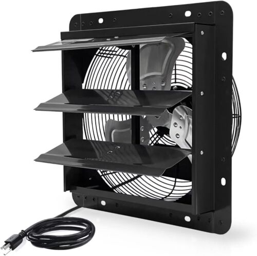 VENTISOL 14 Inch Shutter Exhaust Fan Wall Mounted, Aluminum with 1.65 Meters Pow