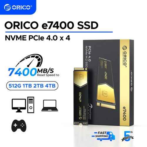 ORICO Gaming PCIe4.0 M.2 NVMe SSD PS5 7400MB/S Internal Solid State Drive Gen4