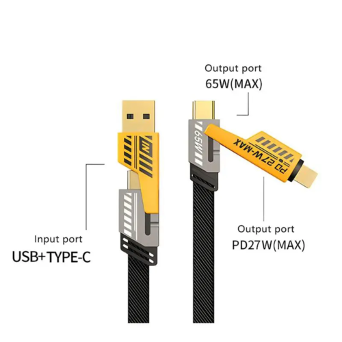 4in1 USB Type-C Cable 6ft Data Cord Super Fast Charging Cable For iPhone Samsung