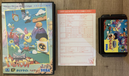 Dynamite Headdy (Sega Mega Drive) MD Japanese cart and case, US seller, tested