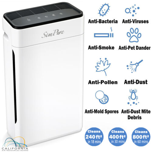 Home Air Purifiers HEPA Filter Air Filters for Wildfire Allergies Pet Odor Smoke