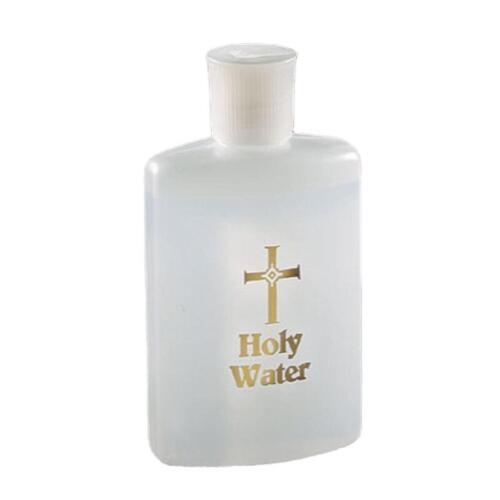 4 Ounce Capacity Empty Holy Water Bottle With Gold Toned Lettering For Travel