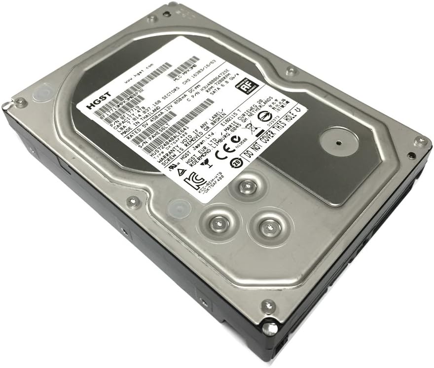 HGST Ultrastar 7K4000 (0F17719) 4TB 64MB Cache 7200RPM SATA III 6.0Gb/s 3.5″ Internal Desktop Hard Drive for PC, Mac, NAS, RAID, CCTV DVR (Renewed) w/1 Year Warranty