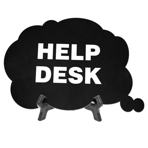 Help Desk Cloud Speech Bubble (6 x 4″) Table Sign With Acrylic Easel