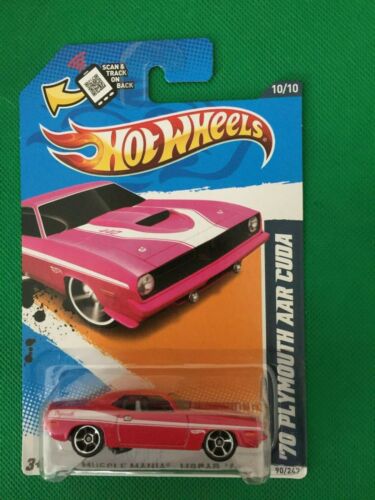 2012 Hot Wheels #90 Muscle Mania-Mopar 10/10 ’70 PLYMOUTH AAR CUDA Pink B139