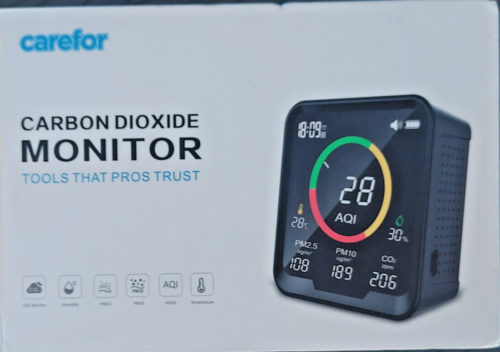 New Carefor CF-9C Indoor Carbon Dioxide Monitor With Temperature and Humidity