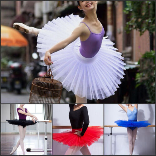 Women Grils Dance Ballet Tutu Skirt 6 Layers Practise Pancake Platter Dancewear