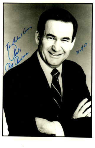 “CNN’s Crossfire” Pat Buchanan Hand Signed 8X10 B&W Photo Dated 2004