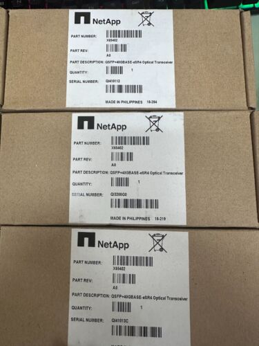 NetApp X65402 QSFP+ 40GBASE-eSR4 Optical Transceiver NEW Sealed