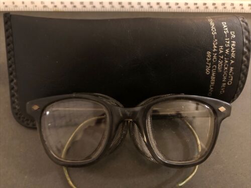 VTG 1960’s AI “SAFETY” 48 / 6-1/2 Eyeglasses Made in U.S.A. CLEAR W/Case