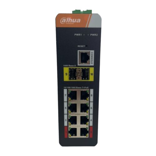 Dahua PoE+ Industrial Managed Switch DH-PFS4210-8GT-DP 10-Port Layer 2 Gigabit